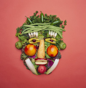 Arranged Vegetables Creating a Face --- Image by © Royalty-Free/Corbis